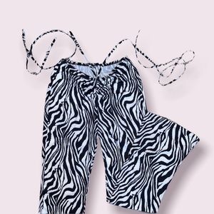 SHEIN | Flare Vintage Y2K Zebra Print Pants